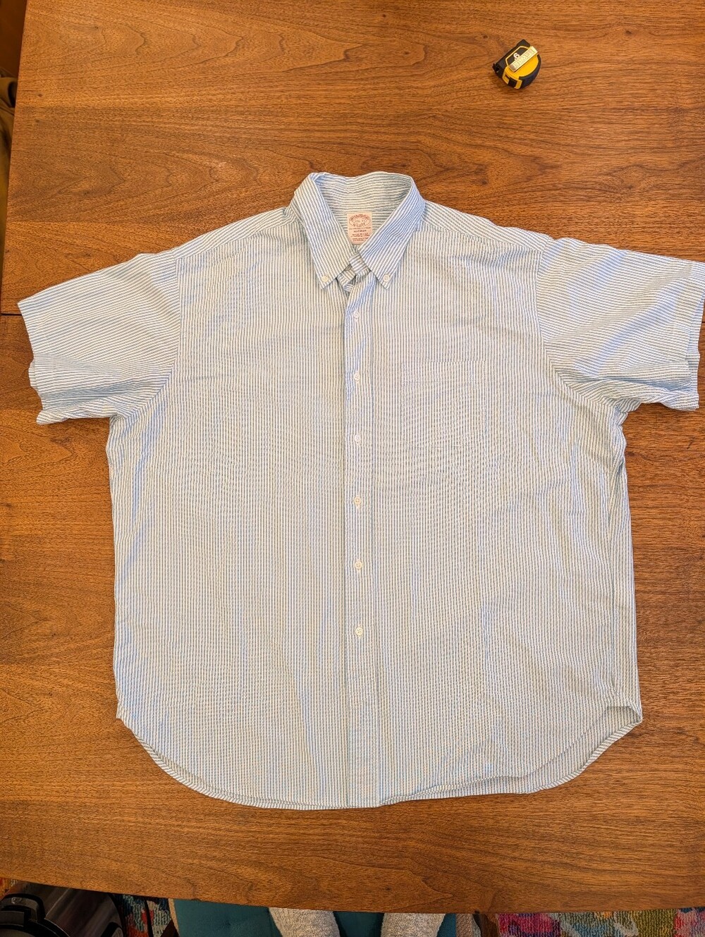 Brooks Brothers Madison 17.5 Short Sleeve Oxford OCBD – Made in USA Supima